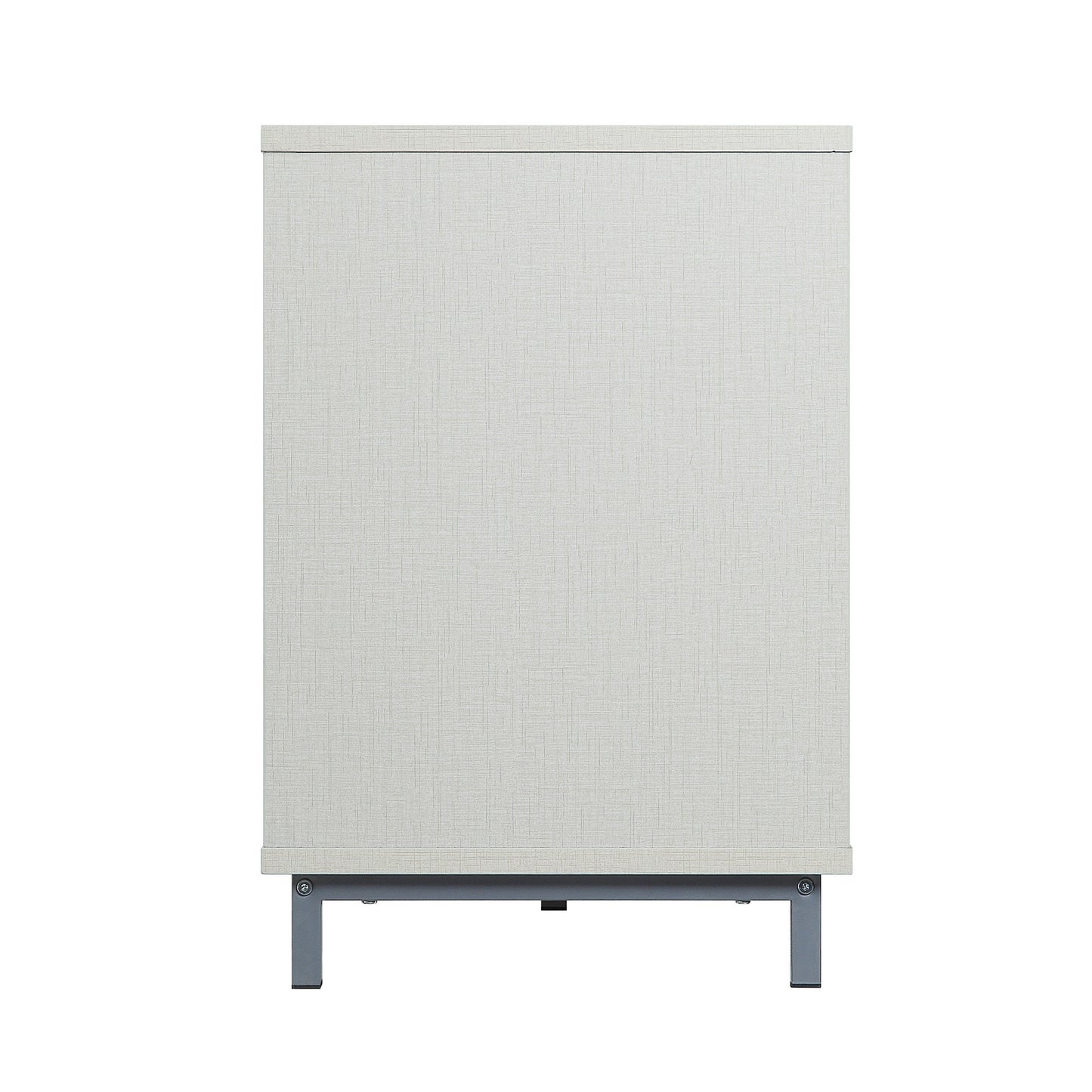 Feuriger 60" TV-Ständer/Kamin mit Glasablagen – Beiger Hochglanz