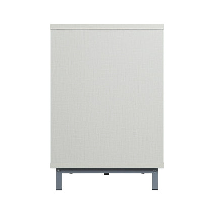 Feuriger 60" TV-Ständer/Kamin mit Glasablagen – Beiger Hochglanz