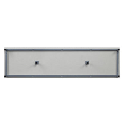 Feuriger 60" TV-Ständer/Kamin mit Glasablagen – Beiger Hochglanz