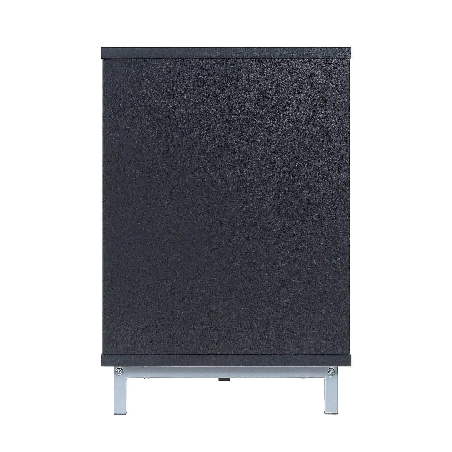 Firey 60" TV-Schrank/Kamin mit Glasablagen – Schwarz Hochglanz