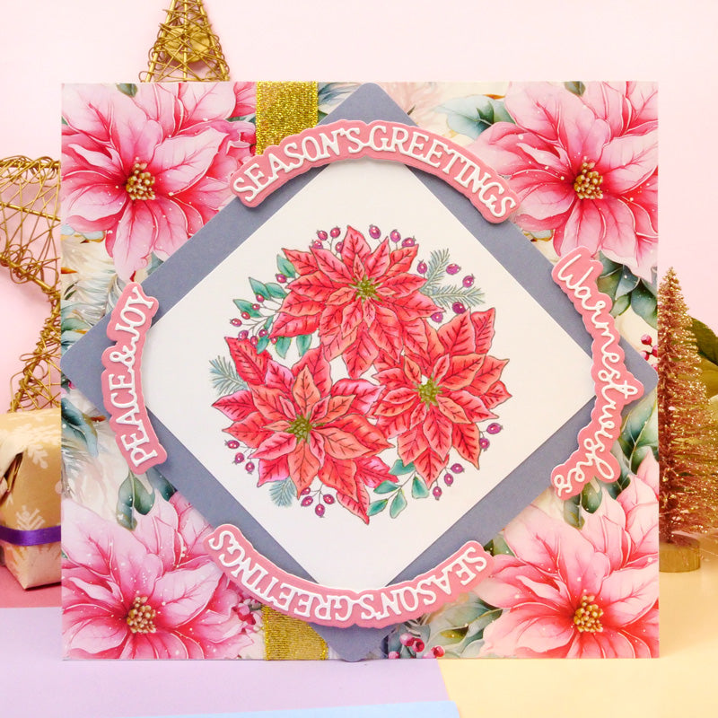 For the Love of Stamps - A Circle of Poinsettias