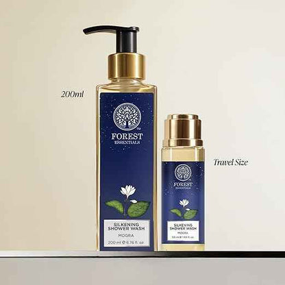 Forest Essentials Silkening Shower Wash Mogra - Ayurvedic Sulphate Free Shower Wash