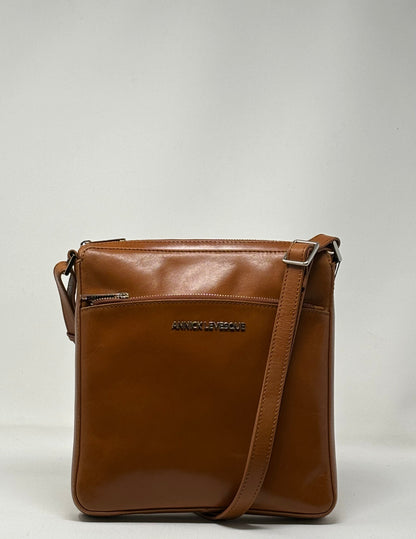 Sac à Bandoulière en cuir Cognac | Gisèle - PRÉCOMMANDE
