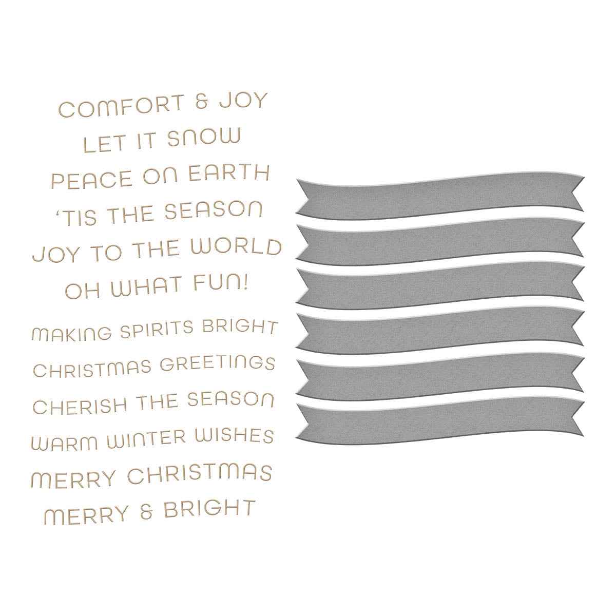 Comfort & Joy Sentiments Hot Foil Plate & Die Set from the Glimmer for the Holidays Collection
