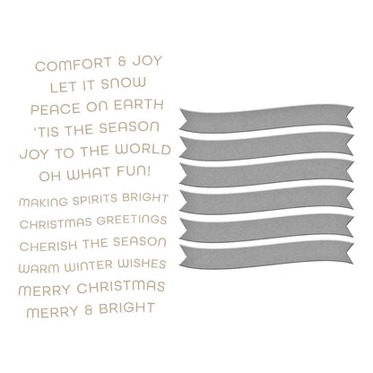 Comfort & Joy Sentiments Hot Foil Plate & Die Set from the Glimmer for the Holidays Collection