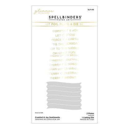 Comfort & Joy Sentiments Hot Foil Plate & Die Set from the Glimmer for the Holidays Collection