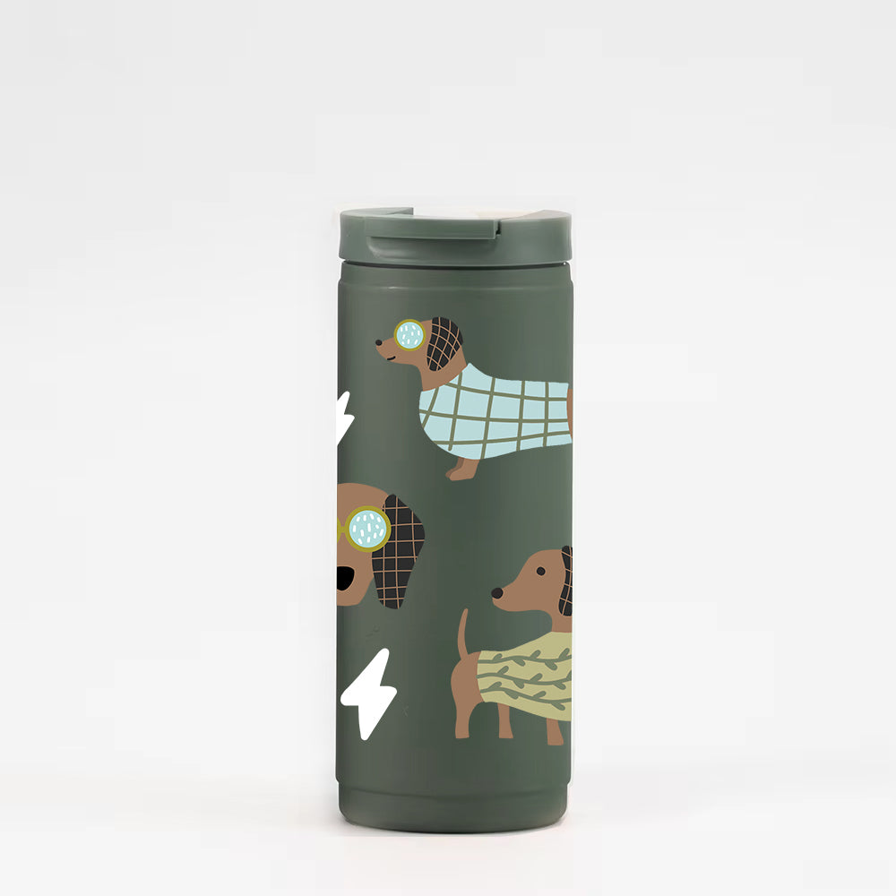 16oz Isolierbecher – Salbei-Dackel-Grün