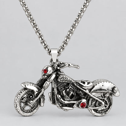 GoSteel Men's Ghost Rider Racing Moto Bike Pendant