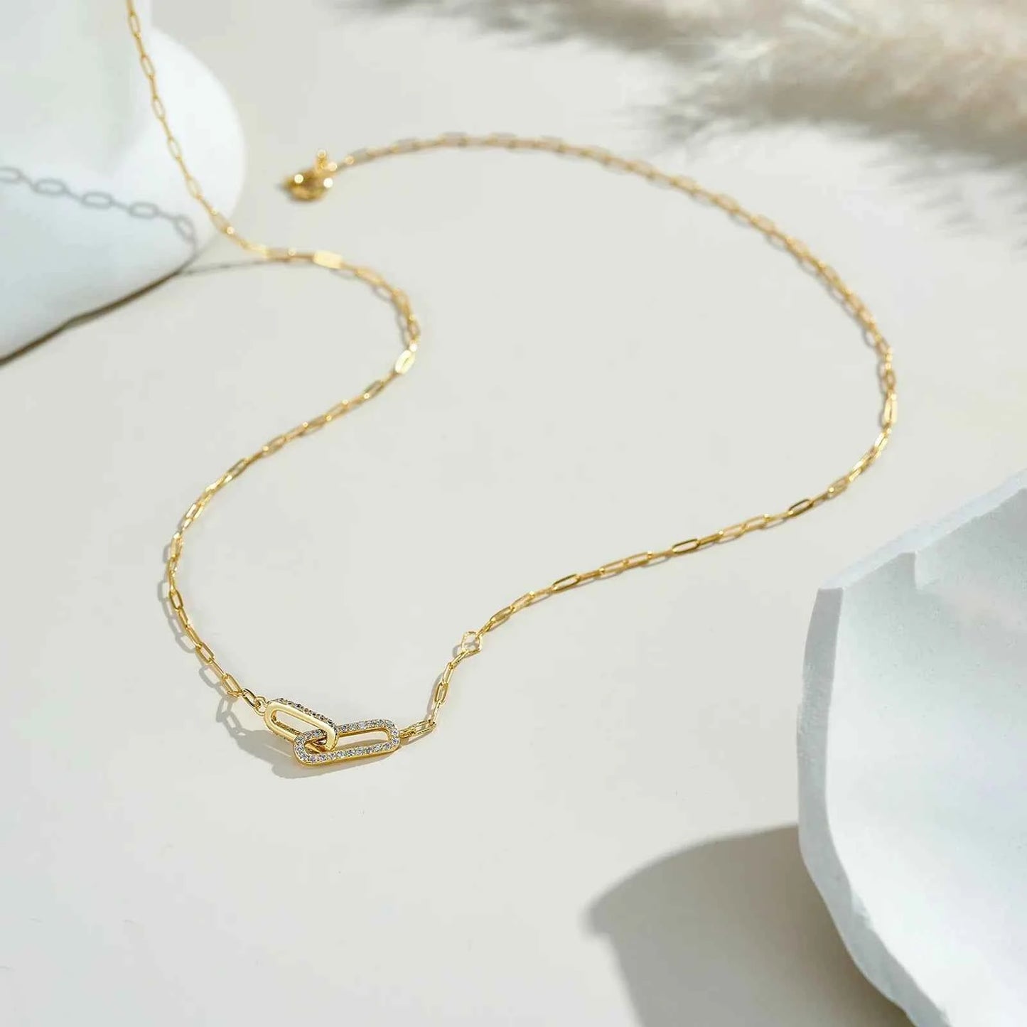 Modern Sterling Silver Link Necklace