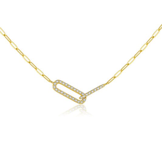 Modern Sterling Silver Link Necklace