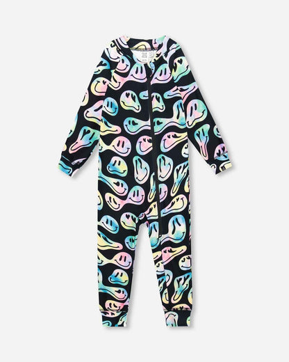 One-Piece Thermal Underwear Smiley Face Girl