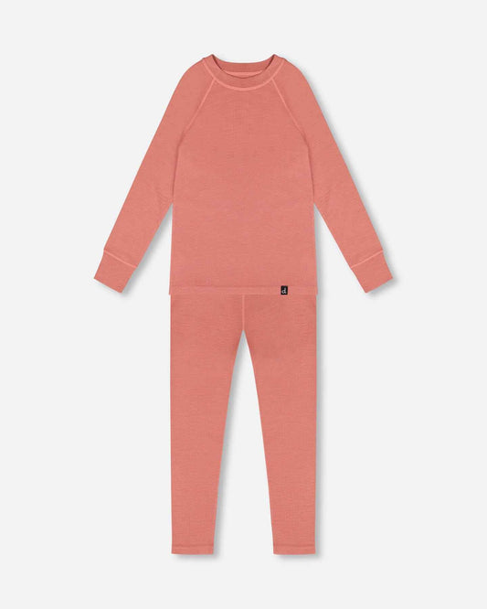 Merino Wool Base Layer Set Dusty Pink