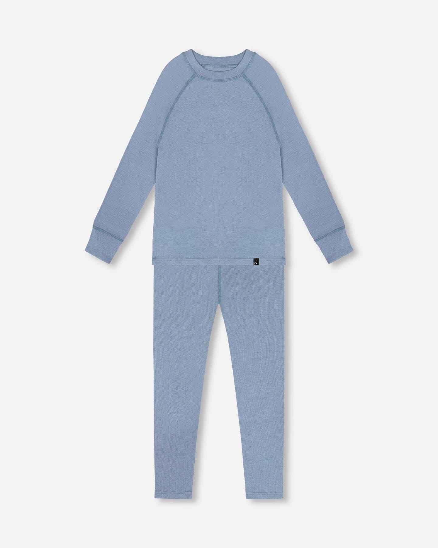 Merino Wool Base Layer Set Blue Gray