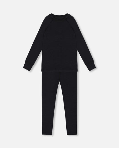 Merino Wool Base Layer Set Black