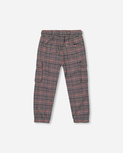 Plaid Cargo Pant Gray And Black