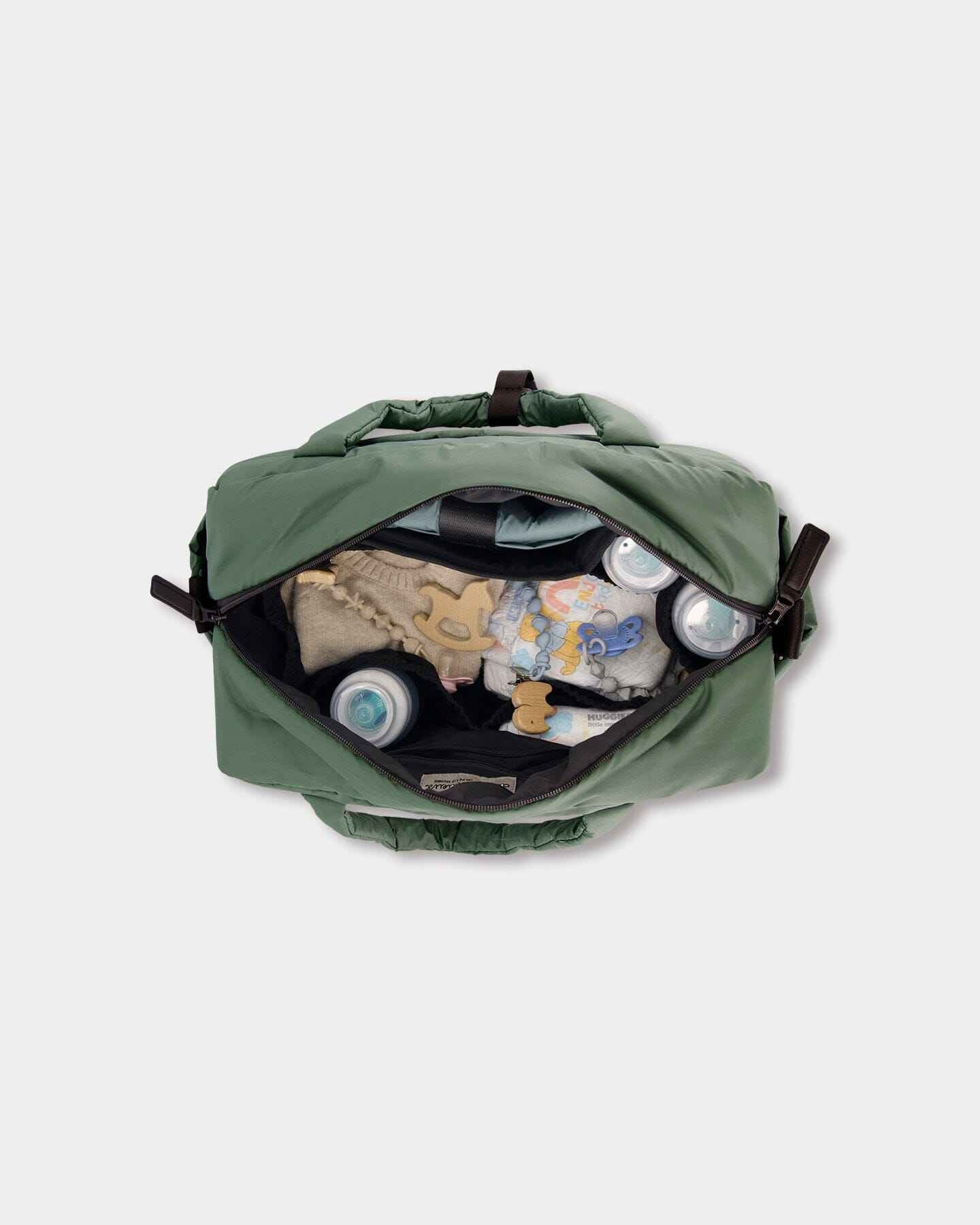 Diaper Bag With Changing Mat Dark Gray Green