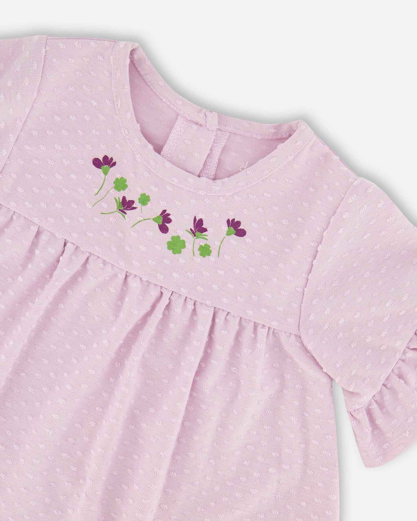 Jersey Tunic And Cotton Capri Set Lavender And Green Printed Flowers