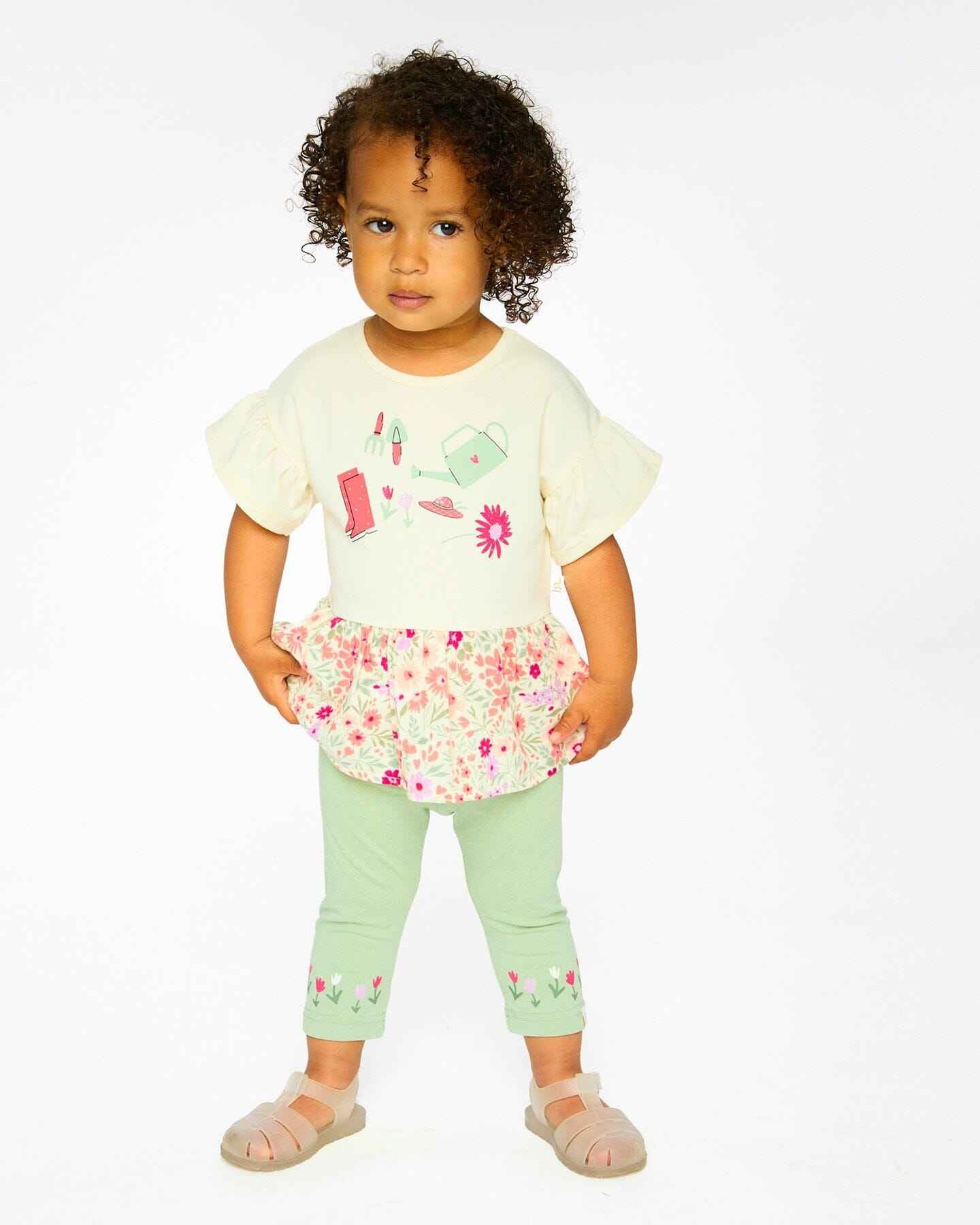 Organic Cotton Jersey Capri Light Khaki Green