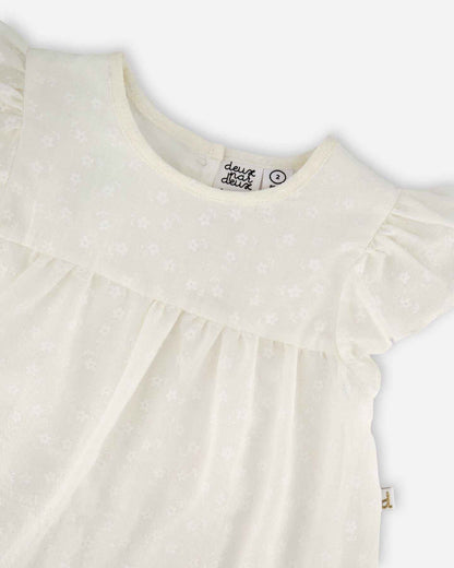 Printed Poplin Dress Off-White