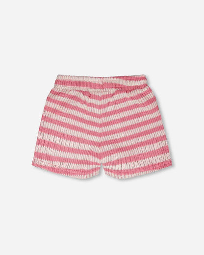 Striped Shorts Pink And White