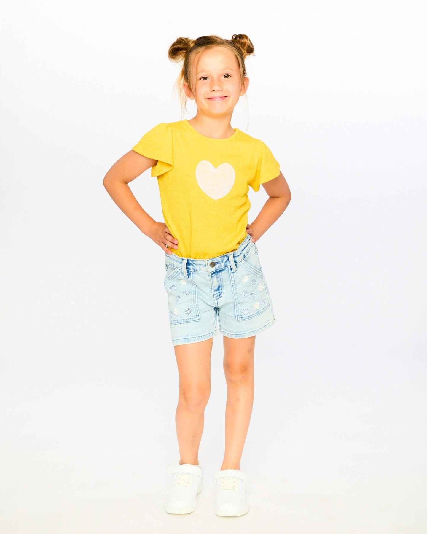 Crinkle Jersey Top Yellow