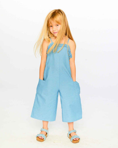 Light Blue Chambray Jumpsuit