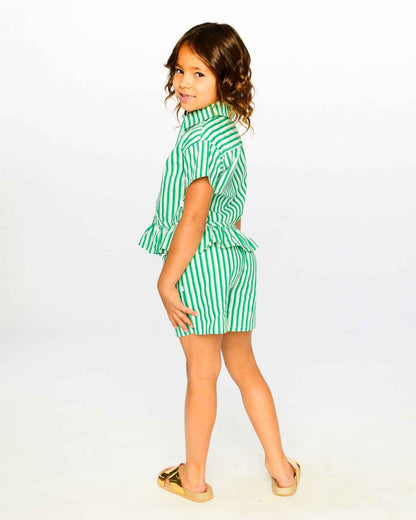 Striped Shorts Green