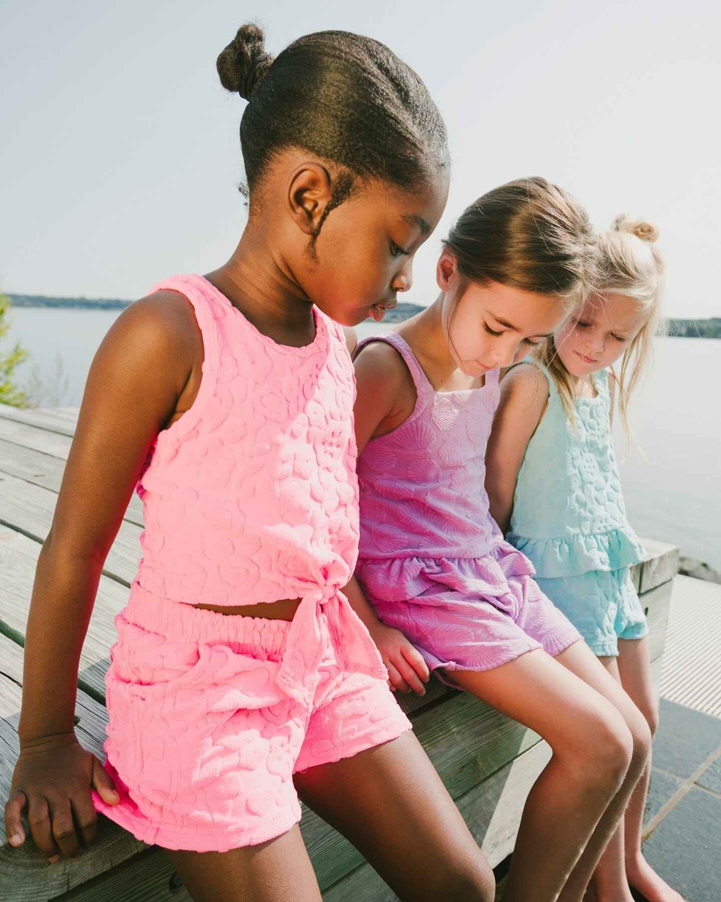 Terry Tank Top With Shorts Set Pink