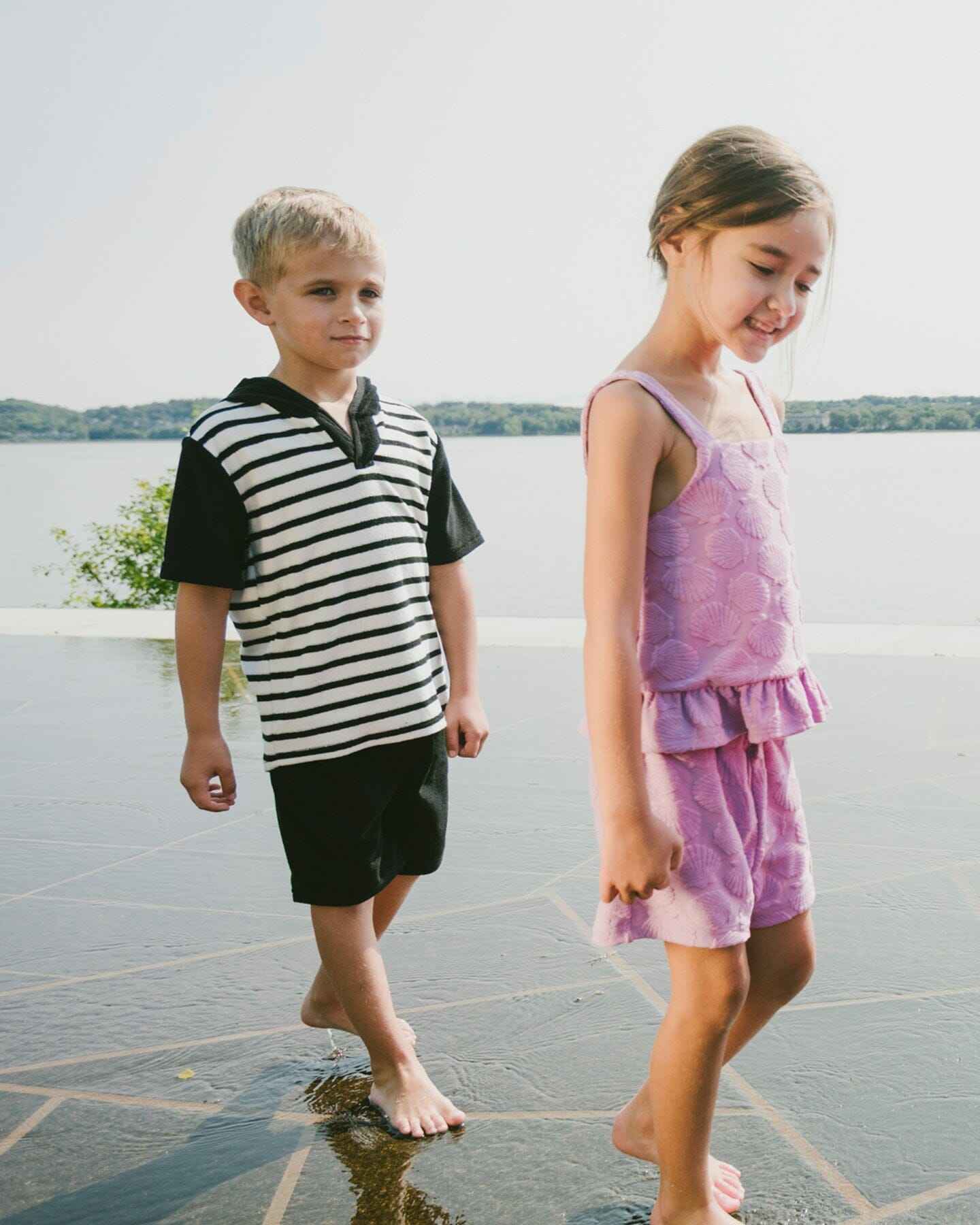 Terry Tank Top With Shorts Set Lilac