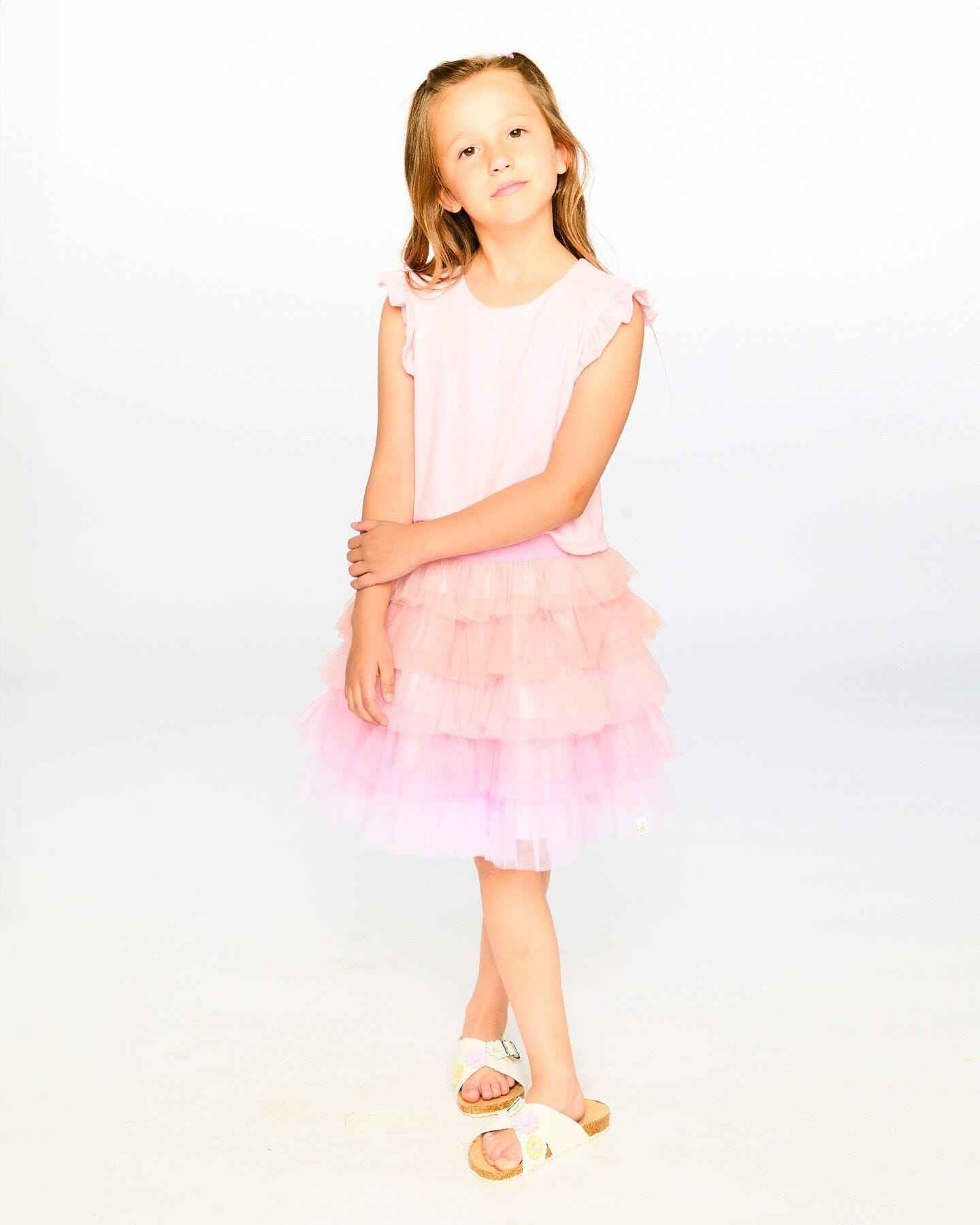 Bi-Material Dress Pale Pink