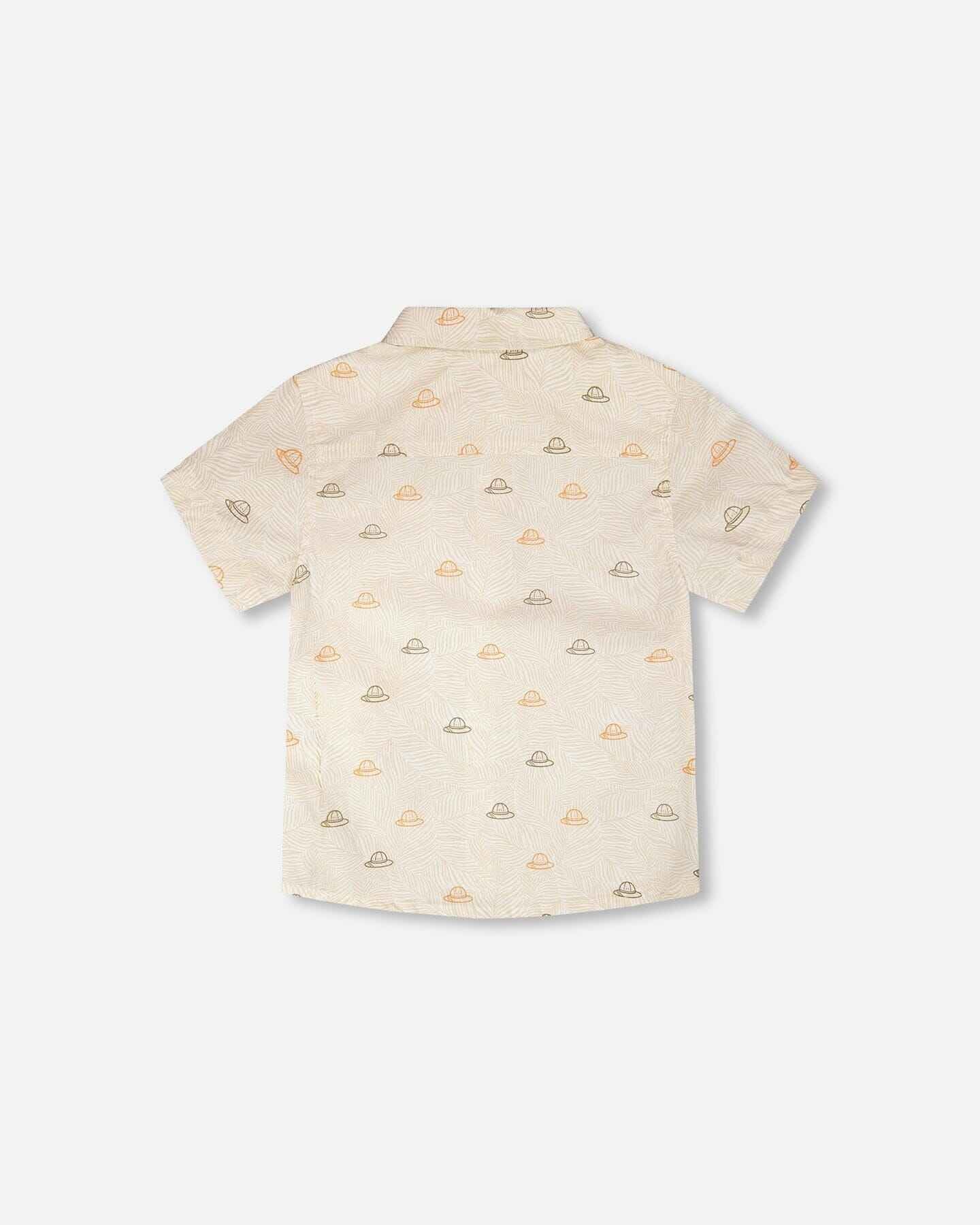 Poplin Shirt Beige Safari Print