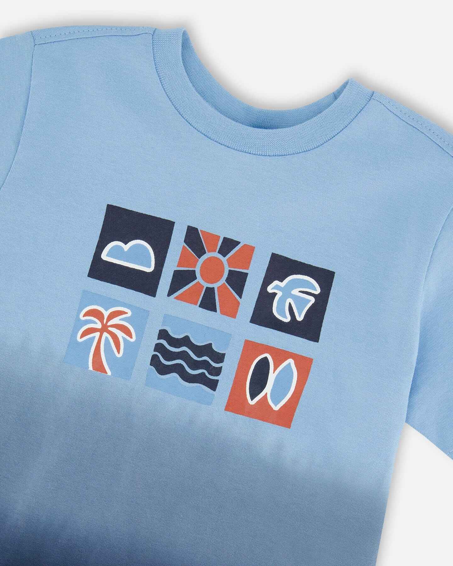 Organic Cotton Short Sleeve T-Shirt Blue Gradient