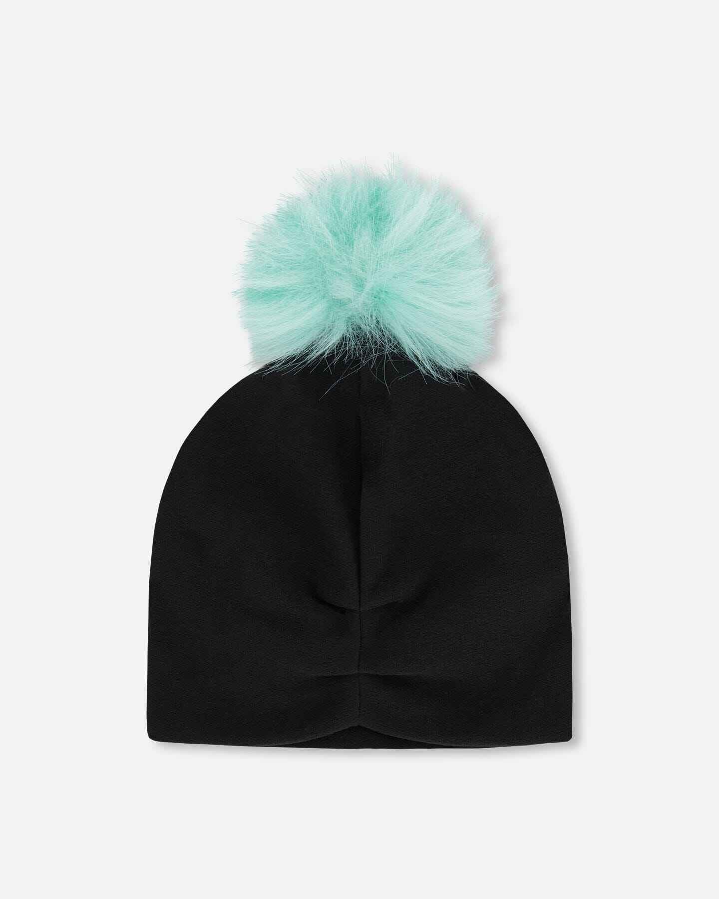 Stretch Jersey Hat Black With Pompom