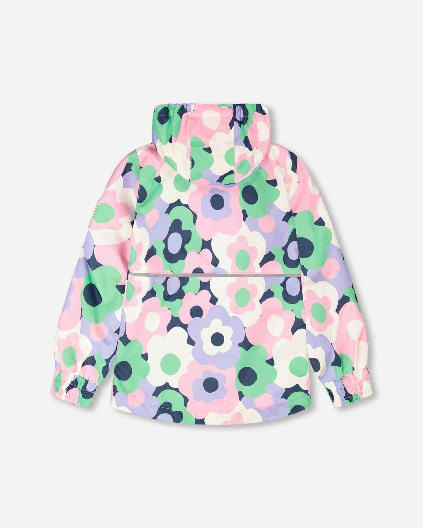 Mid-Season Jacket Black Printed Flowers