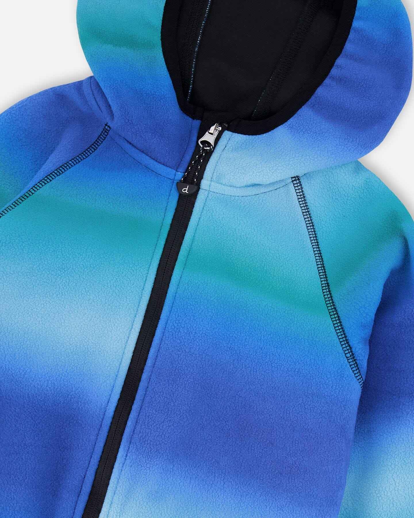 Windfleece Jacket Blue To Black Gradient