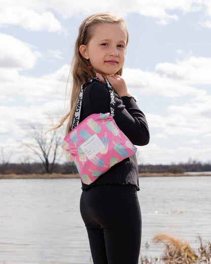Packable Windbreaker In Polyester Pink Lollipop Print