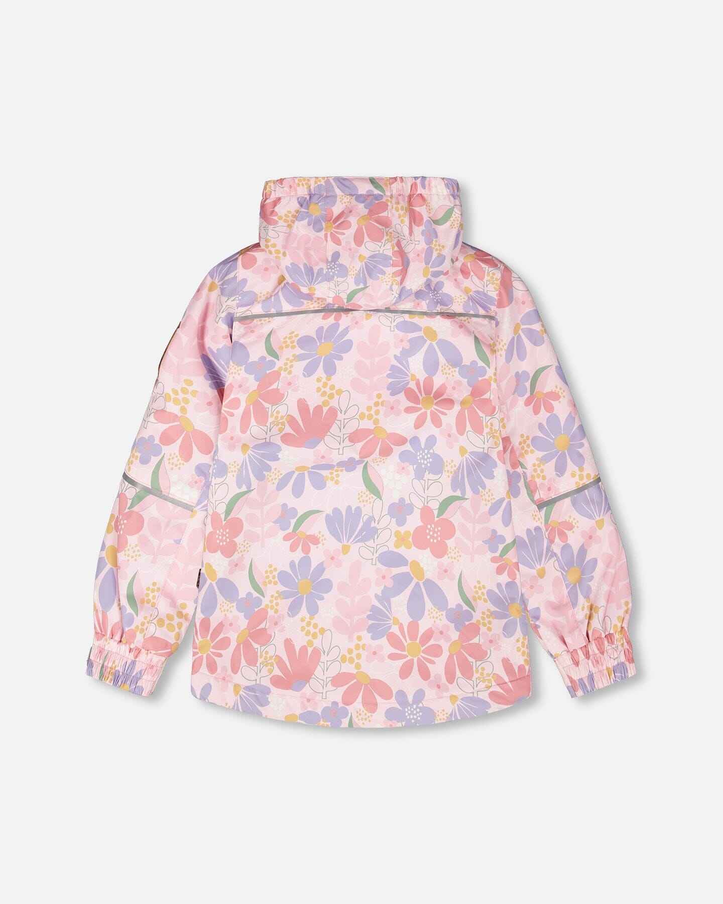 Two-Piece Mid-Season Outerwear Set Pink Flower Print