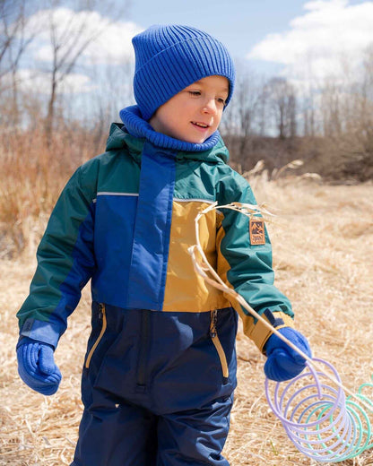 Ribbed Knit Mittens Royal Blue