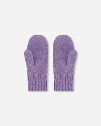 Ribbed Knit Mittens Lavender