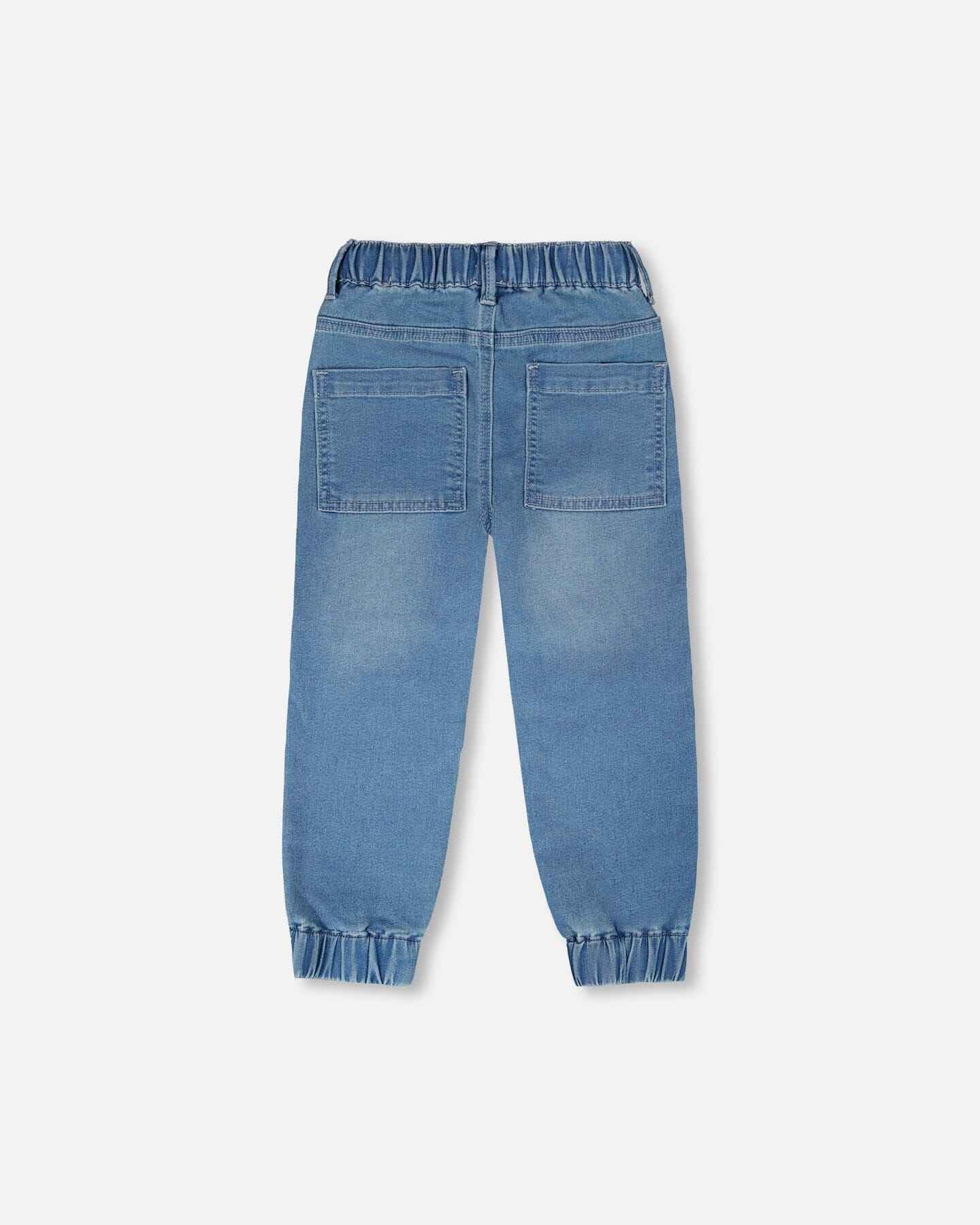 Stretch French Terry Denim Jogger Light Blue