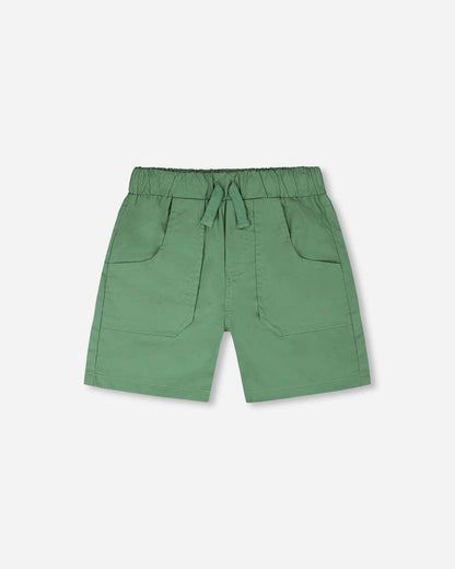 Parachute Shorts With Patch Pockets Green