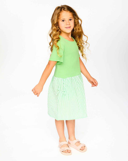 Bi-Material Dress Mint Green