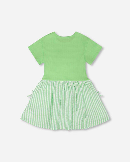 Bi-Material Dress Mint Green