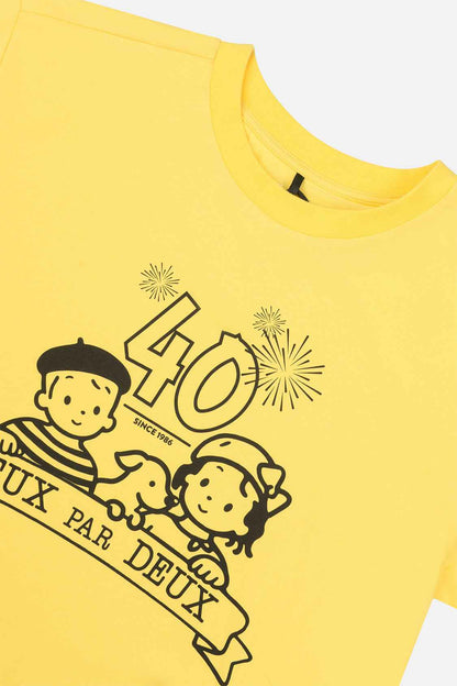 Adult 40Th Anniversary Graphic Boxy T-Shirt Honey Yellow