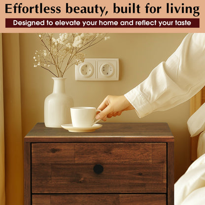 Silvia 2-Drawer Solid Wood Nightstand