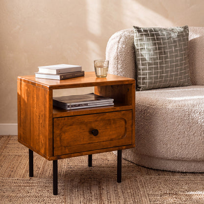 Savana Single Drawer Solid Wood Nightstand