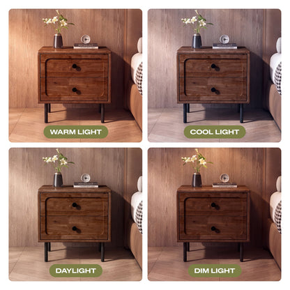 Savana Two Drawers Solid Wood Nightstand