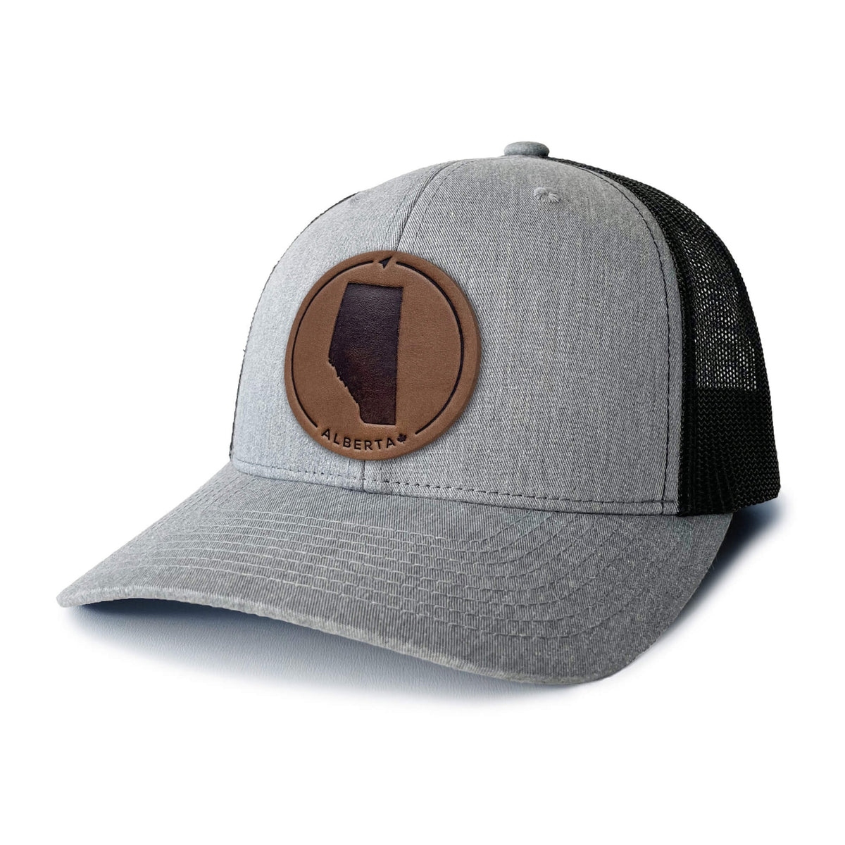 Alberta Leather Patch Trucker Hat