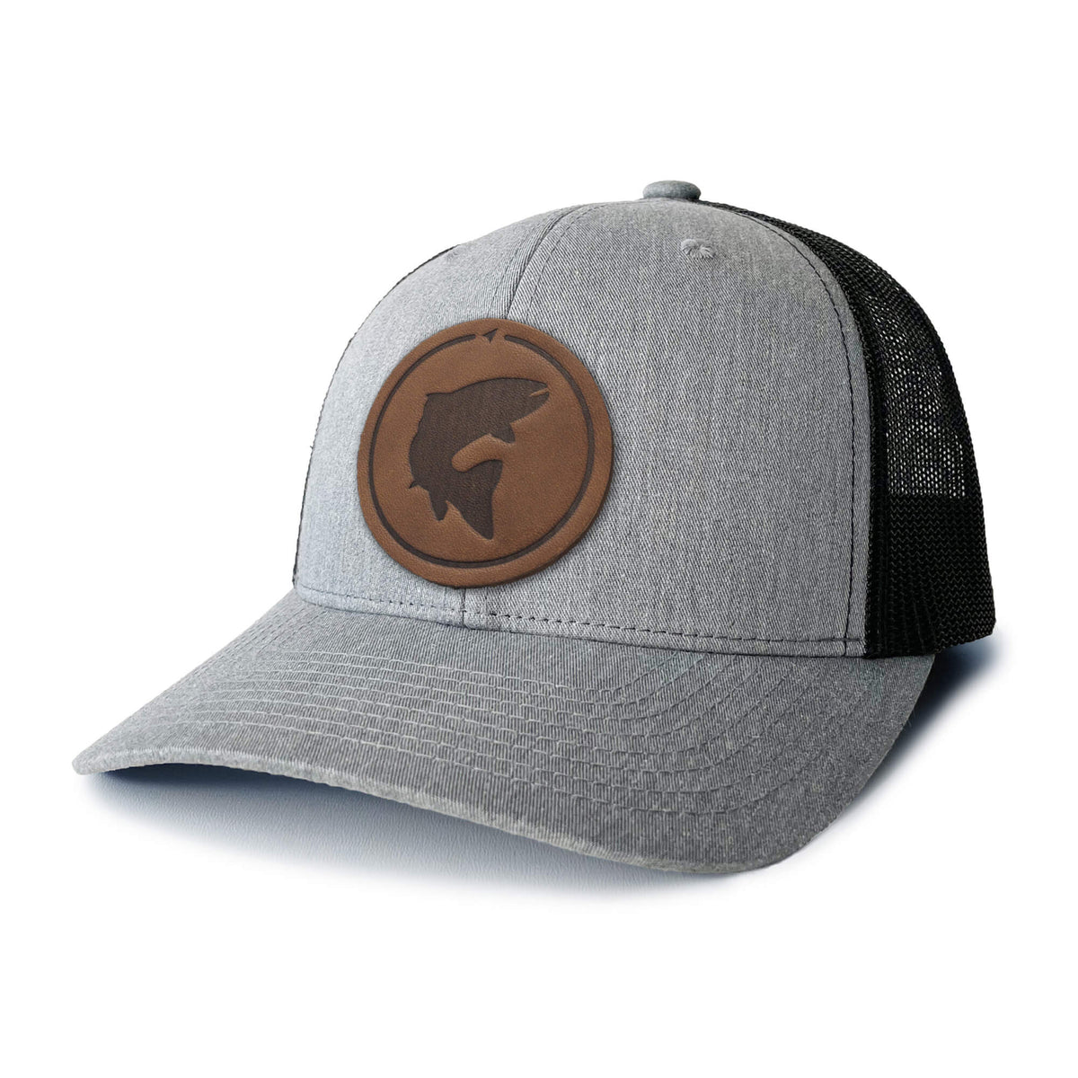 Trout Leather Patch Trucker Hat