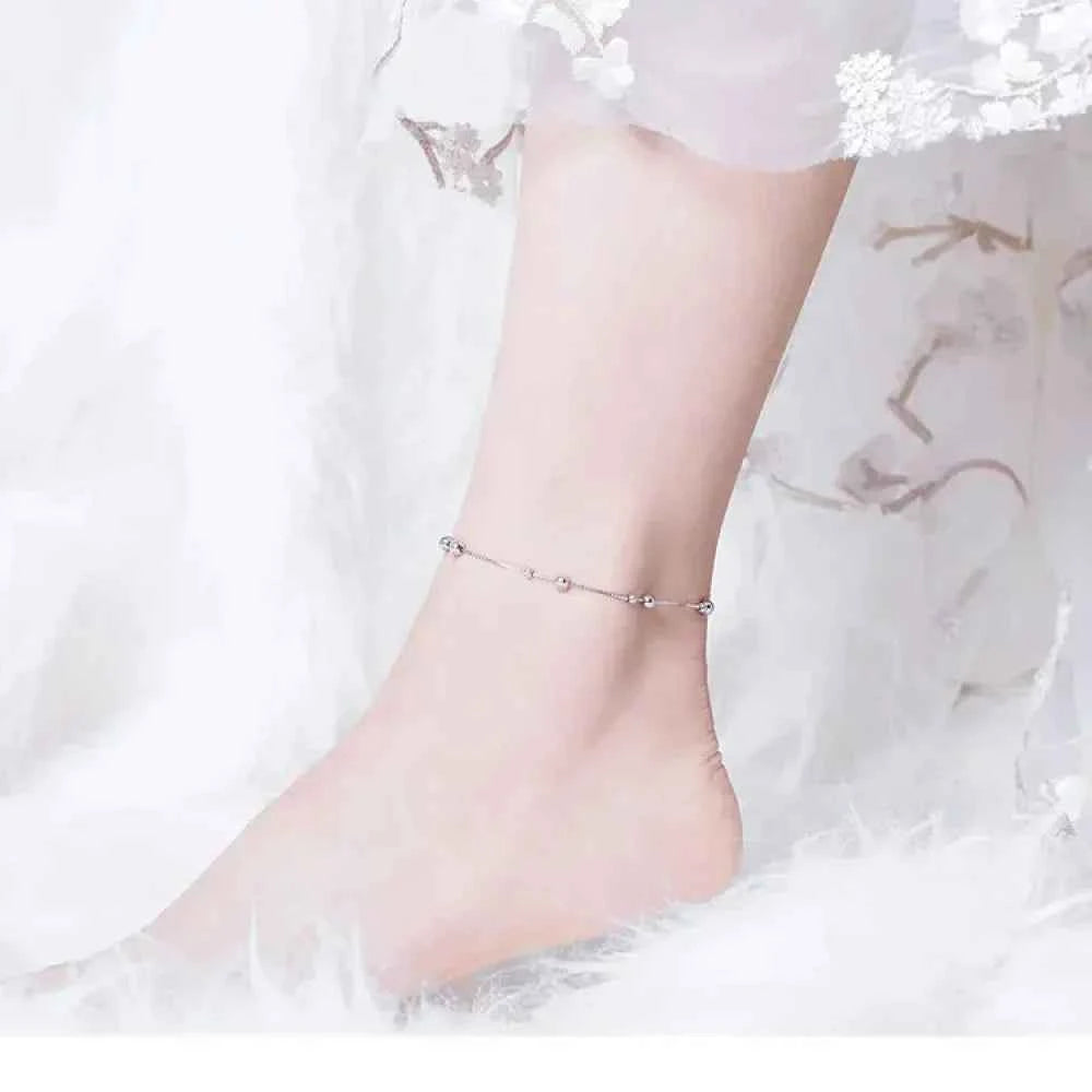 The Minimalist 925 Sterling Silver Bead Anklet